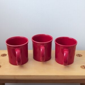(3) Homer Laughlin Fiesta Ware 12 Ounce Java Mug in Scarlet
